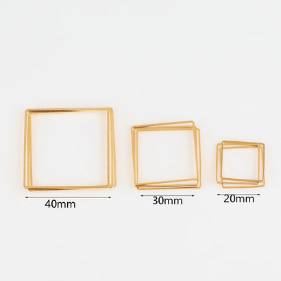 20Pcs Gold Silver Hollow Frame Bezel Charms Pendants Geometric Connectors for Jewelry Making Suppliers Diy Earings Accessories