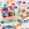 30pcs/lot Colorful Acrylic Link Chain Clasp Open Buckle Beads For Jewelry Making  DIY Necklace Clothing Bag Chains Accessories