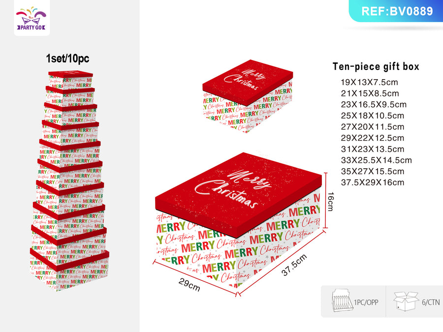 Zehnteiliges Weihnachtsgeschenkbox-Set
