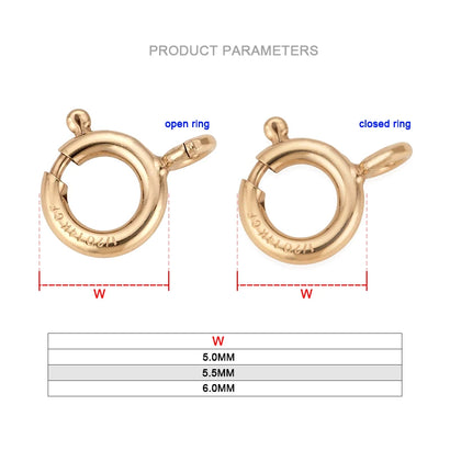 14K Gold Filled Spring Ring Clasps Hooks Bulk Wholesale Supplies for Bracelets Necklace Making Handmade Jewelry Findings