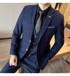 Fashion Mesh Plaid Men Tuxedo Three-piece Suit