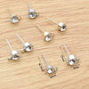 50pcs Stud Earrings Pins with Zircon 4/5/6mm Rhinestone Basic Earring Studs DIY Jewelry Making Accessories Findings