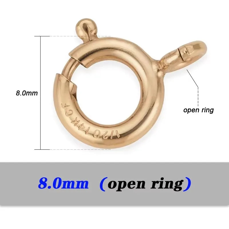 14K Gold Filled Spring Ring Clasps Hooks Bulk Wholesale Supplies for Bracelets Necklace Making Handmade Jewelry Findings