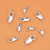 2pcs Real Pure Solid 925 Sterling Silver Lobster Clasp Hook Claw Buckle With Double Sealed Ring Connector Jewelry Findings