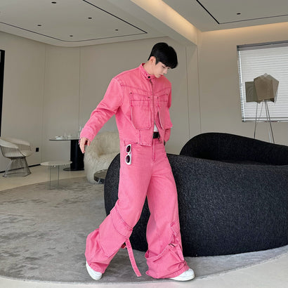 Retro Special Jacket Wide Leg Pants Suit