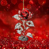 Valentine's Day Red Rose 2D Pendant Car Interior Design Acrylic Pendant