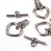 5 Sets Antique Silver OT Clasp Toggle End Closure Flower Heart Connector Ring For DIY Bracelet Necklace Jewelry Making Accessory