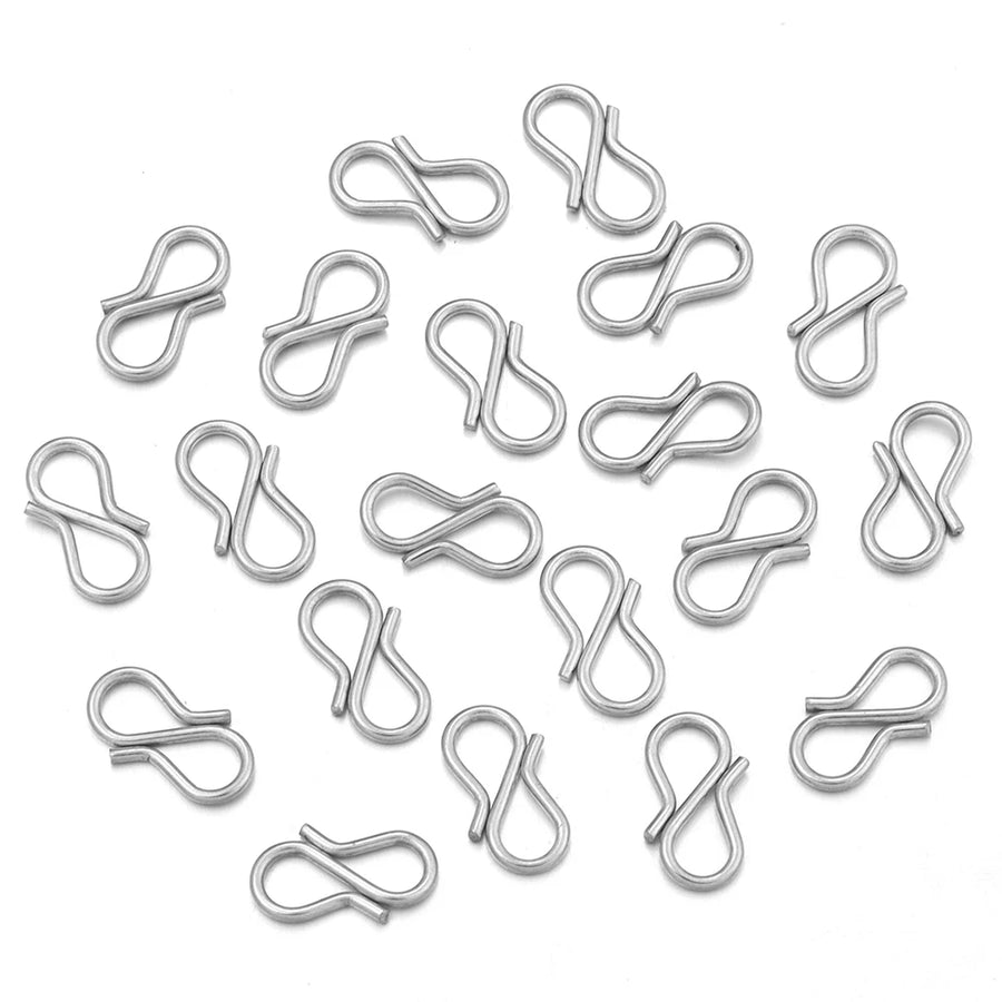 30pcs/Lot 7x13mm Chic Letter S Buckle Clasps DIY Necklace Gold Plated Stainless Steel Clasp Hooks Connectors for Jewelry Making