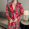 Men's Casual Cool Big Flower Suit