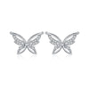 Personality All-Match Full Rhinestone Zircon Butterfly Copper-plated Stud Earrings