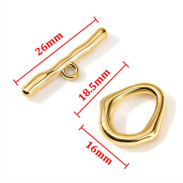 2 Sets Stainless Steel OT Clasp Heart Toggle Clasps Buckle Connector for Necklaces Bracelets Hook DIY Jewelry Making Accessories