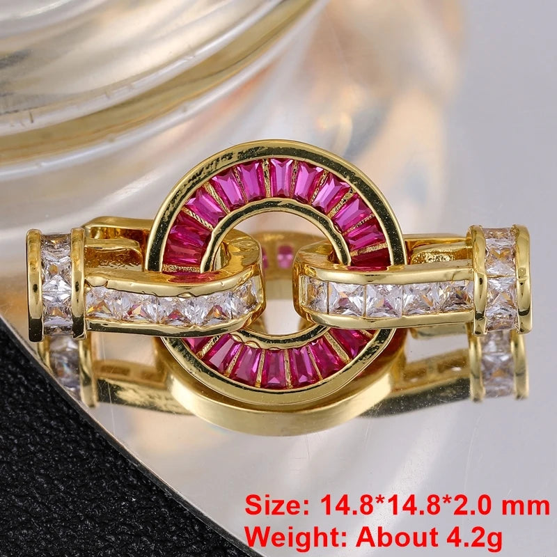 Juya 18K Gold Silver Plated Decorative Connector Fastener Hooks Lock Clasps For DIY Women Crystals Gems Pearls Jewelry Making