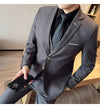 Fashion Mesh Plaid Men Tuxedo Three-piece Suit