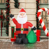 6 FT Lighted Christmas Inflatable Decoration, Inflatable Santa Claus With Large Gift Bag, Funny Blow Up Yard Decorations With Built-in LED Lights For Holiday Party Front Yard Lawn Garden Decor