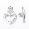 5 Sets Antique Silver OT Clasp Toggle End Closure Flower Heart Connector Ring For DIY Bracelet Necklace Jewelry Making Accessory