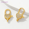 18K Gold Plated Inlaid Zircon Heart Lobster Clasps,Connectors For Jewelry,Clasp For Bracelet,DIY Jewelry Making Accessories