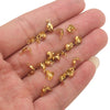 50pcs PVD Gold Plated Stainless Steel Connector Clasp Crimp End Beads For Bracelet Necklace Chains DIY End Caps Jewelry Findings