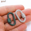JUYA Luxury Pave Zircon Carabiner Clasps Spiral Lock Fastener Full Diamond Charms For DIY Fashion Jewelry Supplies Accessories