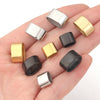 6pcs Flat Stainless Steel Tube Slider Beads Position Beads Big Hole Metal Beads DIY Leather Bracelet Clasps For Jewelry Making