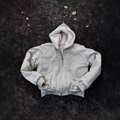 Mountain Carving Artificial Mink Fur Thick Hooded Jacket